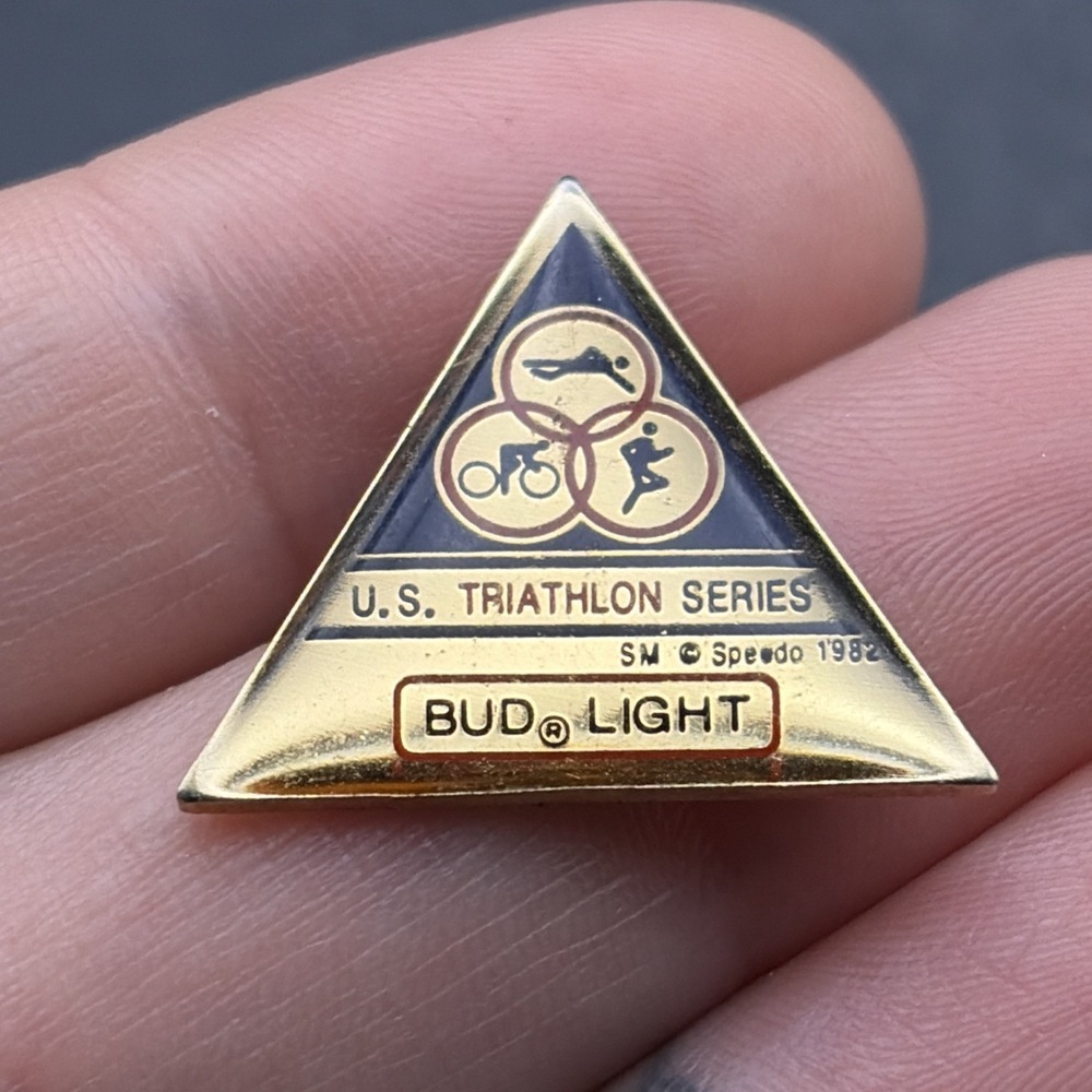 1992 U.S. Triathlon Series Bud Light Beer Alcohol Lapel Hat‎ Pin